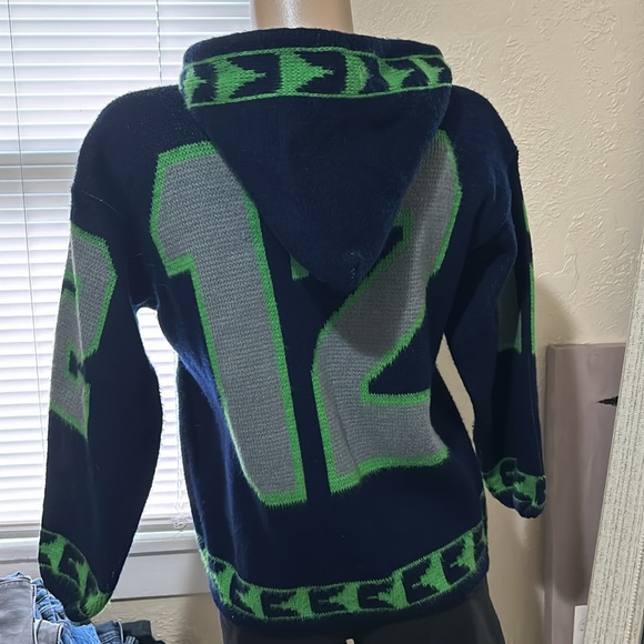 SEAHAWKS Alpaca Wool Full zip Hoodie Sweater. EUC. - Picture 5 of 8